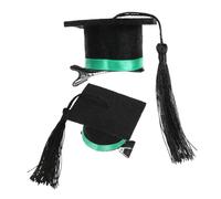 VALICLUD 2 Pièces docteur chapeau épingle à cheveux pince à cheveux bonnet de graduation casquettes de diplômé pinces à cheveux pour femmes pinces cheveux le fer Green