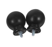 VALICLUD 2 pièces Embouts Tringle Rideaux Boule Noire Finials Décoratifs Plastique Embouts de Barre Rideau Élégants et pour Décoration Intérieure