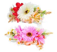 VALICLUD 2 Pièces épingle à cheveux rose décoratif Coiffes faire la fête peignes latéraux de cheveux de fleur épingles à cheveux décoratives pinces à cheveux décoratives peigne en métal