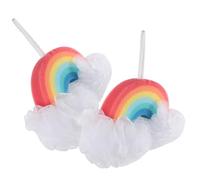 VALICLUD 2 pièces Éponge de Bain Garçon Fille Rainbow Douce Exfoliante Éponge Bain Couleur Vive pour et Filles Nettoyage Corporel Doux et Légèrement Gommant