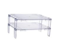 VALICLUD 2 Pièces Étagères de Rangement pour Cuisine As Transparent Organiseur de Condiments Robuste et Rangement Empilable pour Réfrigérateur et Hotpot Adapté Maison et Restaurants