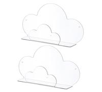 VALICLUD 2 pièces Étagères Murales Rangement Mural pour Salle de Bain et Cuisine Support Flottant Transparent Style Capacité et