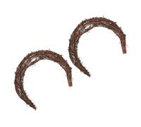 VALICLUD 2 Pièces Forme de Croissant Cadre Naturel Rotin Brut Accessoire DIY pour Décoration Murale de Noël et Saisonnières et Facile à Suspendre