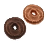 VALICLUD 2 pièces Hair Bun Shaper Set Donut Wig Chignon Hairpiece For Women Soft Natural Look Hair Rings Easy DIY Hairstyling Accessories Light