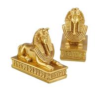 VALICLUD 2 pièces Lot de Ornements Sphinx Doré Résine Figurines Décoratives de Bureau Créatives pour Enseignement et Cadeau