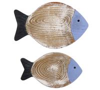 VALICLUD 2 Pièces Lot de Petites Pièces Décoration Murale, de Poisson en | Style Méditerranéen, pour Pergola et Extérieur, Artisanat Décoratif, Bois , Ensemble Assorti