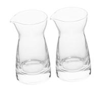 VALICLUD 2 pièces Lot de Pichets à Lait Verre Sans Graduation Crémier Polyvalent pour Sirop et Sauce Design Compact et pour Usage Domestique et Commercial