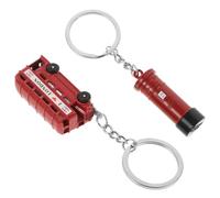 VALICLUD 2 pièces Lot de Porte Clés Londres Alliage Résistant Bus Rouge et Boîte Aux Lettres Souvenirs Britanniques pour Accessoires de Voyage