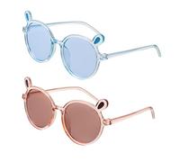 VALICLUD 2 Pièces Lunettes De Soleil Ours Garçon Couleur Enfant Fille Lunettes De Soleil Folles Cadre Nuances D'oeil Lunettes De Soleil à Oreilles D'ours Lunettes D'été Pc Bleu