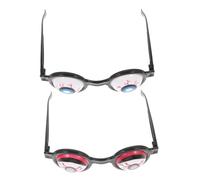 VALICLUD 2 pièces Lunettes Dœil Farceuses Rouge et Bleu Accessoire Déguisement Halloween et Fête Lunettes Mascarade Effet Oeil pour Garçon Fille et