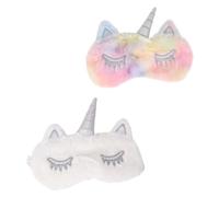 VALICLUD 2 Pièces Masque de Peluche avec Motif Licorne Cache Yeux Doux pour Paisible à Maison Voyage à Hôtel
