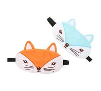 VALICLUD 2 pièces Masque de Sommeil Masque Confortable avec Design Animaux Carton Modèle Renard Orange Bleu pour Sommeil Paisible Optimal