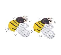 VALICLUD 2 Pièces Metal Bee Wall Art Weatherproof Iron Honey Bee Sculptures For Garden Patio Indoor Decoration Nature Inspired Outdoor Wall Hanging