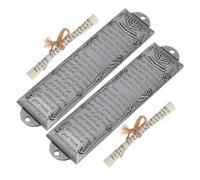 VALICLUD 2 pièces Mezouzah Métallique Décorative Ornement Religieux Bénédiction Juive pour Porte Décoration de Prière Israélienne Plaque Mezouzah
