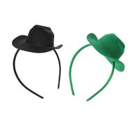 VALICLUD 2 Pièces Mini Cowboy Hat Hairbands Lightweight Western Dance Headbands For Comfortable Festival Accessories For Halloween Parties Carnival And Everyday Wear