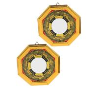 VALICLUD 2 Pièces Miroir Feng Shui Bagua Protection Chanceuse pour Entreprise Déquilibre Énergétique Design Suspendu Facile à Installer Accessoire Traditionnel Chinois