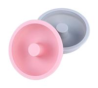 VALICLUD 2 pièces Moules à Gâteaux Silicone de Qualité Alimentaire pour Donuts Modèle Cartoon Bleu et Rose pour Desserts Festifs et Célébrations
