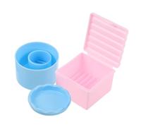 VALICLUD 2 Pièces Nail Brush Cleaner Set With Lid Layered Plastic Nail Art Brush Washing Cup For Manicure Tools Organization Round And Design