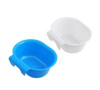 VALICLUD 2 pièces Panier de Rangement Évier Panier Égouttoir Suspendu pour Fruits et Légumes et Pratique Accessoire Cuisine Organisateur Blanc et Bleu
