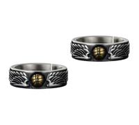 VALICLUD 2 Pièces panier de table en osier anneaux de bracelet attaquer poteaux strass men bijoux de doigt exquis anneaux simples anneau masculin bague délicate bague rétro Métal