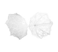 VALICLUD 2 Pièces Parasol Brodé Dentelle pour Mariage Extérieur Protection Solaire Uv Accessoire Décoratif et Photo pour Cérémonie Nuptiale Lot