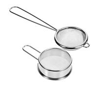 VALICLUD 2 pièces Passoire à Farine Inox Tamis Rond Maille Fine Filtre à Poudre Alimentaire Manuel avec Poignée Pratique Sifter pour Pâtisserie et Cuisine