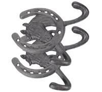 VALICLUD 2 pièces Patère Murale Fer Forgé Style Vintage Forme de Fer à Cheval Crochet Décoratif pour Manteaux Chapeaux et Clés Crochet Maison Campagne Rustique