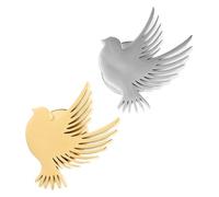 VALICLUD 2 Pièces Peace Dove Brooch Pin Stainless Steel Wedding Groom Lapel Pin Men S Animal Badge For Suits Jacket Accessories