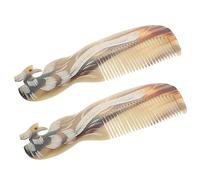 VALICLUD 2 Pièces Peigne à Corne Yak Peigne à Dents Larges Pour Cheveux Mouillés Peigne à Dents Larges Pour Boucles Peigne à Dents Larges Pour Cheveux Bouclés Cornes
