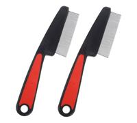 VALICLUD 2 pièces Peigne à Dents Fines Acier Inoxydable Peigne Antipelliculaire Professionnel pour Hommes Animaux et Garçon Fille Robuste et Portable pour Soin