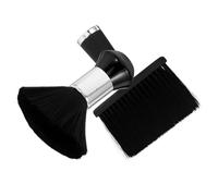 VALICLUD 2 Pièces Peigne de balayage du cou Hommes pinceau à saupoudrage coiffeur nettoyage brosse à cheveux barbiers plumeau de cou de coiffure brosse à cheveux cassée fibre de laine Noir