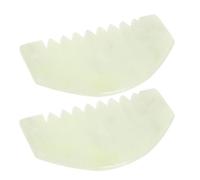VALICLUD 2 Pièces Peigne de Massage Guasha Jade Masseur de Chevelu Portable pour Soins Capillaires Ergonomique et Facile à Nettoyer Accessoire Élégant pour Hommes et Femmes