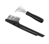 VALICLUD 2 Pièces peigne de nettoyage brosse de nettoyage des rainures outil de déménagement des cheveux brosse d'élimination de la saleté des cheveux plumeau brosse à cheveux abdos Noir