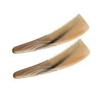 VALICLUD 2 Pièces Peigne en corne peignes à dents larges pour femmes peigne de voyage peigne à cheveux bouclés peignes à dents fines pour femmes peigne à barbe pour homme cornes Café
