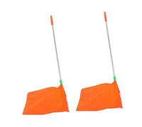 VALICLUD 2 Pièces Pelle à Poussière Debout Aluminium Robuste et Légère avec Poignée Longue et Design Anti-vent pour Nettoyage Intérieur Extérieur Garage Jardin Orange