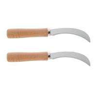 VALICLUD 2 Pièces Petit Couteau Courbe en Acier Inoxydable avec Manche Bois
