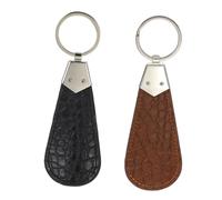 VALICLUD 2 pièces Pied Cuir PU avec Porte Clés Corne à Chaussures Portable Durable Aide Pratique pour Enfiler Chaussures pour Voyage et Usage