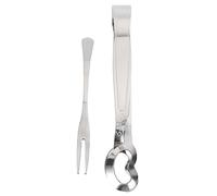 VALICLUD 2 pièces Pince à Escargot Acier Inoxydable Pratique avec Fourchette et Clip pour Escargots Ustensiles de Table pour Maison et Restaurant