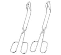 VALICLUD 2 pièces Pince Barbecue Inox Longue Résistante Anti-brûlure Multi-usage Cuisine et Grill Portable Ergonomique pour Toast et Aliments Extérieurs