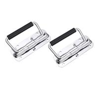 VALICLUD 2 pièces Poignée à Ressort pour Valise et Caisse Poignée de Tirage Métallique Robuste avec Grip Caoutchouc Noir Remplacement pour Bagages et Boîtes de Rangement Lot