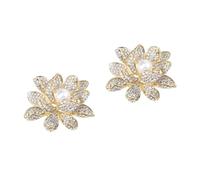 VALICLUD 2 Pièces Poitrines de Lotus Pearl broche de lotus corsage de perles robe de mariée broche de perles de mode broches de perles de fleurs alliage Golden