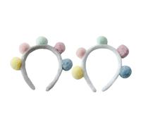 VALICLUD 2 Pièces Pom Ball Hairband Coloré avec Boules Peluche Bandeau Adorable pour Filles Accessoire Élégant et Durable pour Usage