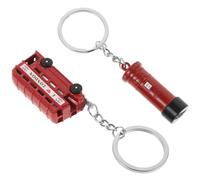 VALICLUD 2 pièces Porte Clés Souvenir Londres Porte Clés Vintage Forme de Bus Rouge et Boîte Aux Lettres Accessoire Élégant pour Voyage et Décoration