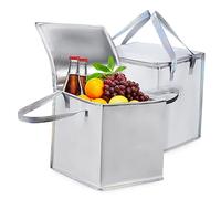 VALICLUD 2 pièces Réutilisables Aluminium de Grands de Conservation Alimentaire avec Poignées Renforcées et Design à Capacité pour Courses Camping et Pique