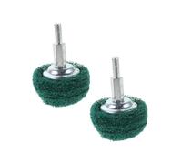VALICLUD 2 Pièces Roue Abrasive Champignon Verte pour Perceuse Tête de Polissage Fibre pour Inox Meulage et Décapage Lot de Acier Inoxydable Finition et Rénovation Surface