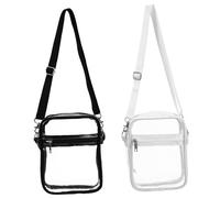 VALICLUD 2 pièces Sac Bandoulière Transparent Réglable Lot de Événements Sportifs Conformes Aux Règles des Stades Fermeture Zippée Sécurisée pour Voyage et Sorties