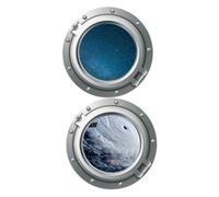 VALICLUD 2 pièces Stickers Muraux Espace Fenêtre Décor Paysage Autocollants Muraux Adhésifs pour Salon Chambre