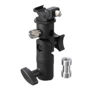 VALICLUD 2 Pièces Support de Flash pour Pied D'éclairage en Métal Noir | Trou pour Parapluie, Vis de Fixation, Usage sur Trépied ou Pied, pour Reflex Numérique et Lampe Vidéo LED