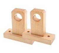 VALICLUD 2 pièces Support de Tringle à Rideau Bois Massif Fixation Murale Robuste pour Tringle Carrée Installation Facile sans Perçage Support Central Stable pour Rideaux