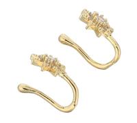 VALICLUD 2 Pièces U-shape Rhinestone Star Faux Nose Rings Non-piercing Nose Cuff Comfortable Fit For Party And Casual Wear